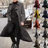 Men's Medium and Long Trench Coat European and American Men's Long Trench Coat Fashion Trench Coat Casual Outer Men's Belt