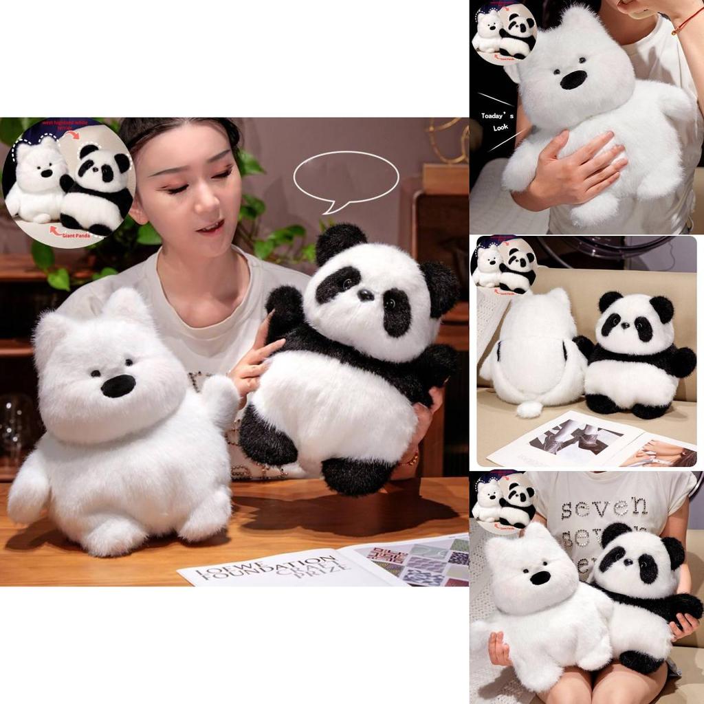 Adorable Reversible West Highland White Terrier Panda Plush Toy For Kids Birthday Gifts