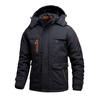 Men's Winter Cotton Coat, Thickened Velvet, Warm Casual and Versatile Jacket, Men's Loose Large Size, Medium and Long Cotton Coat, Solid Color