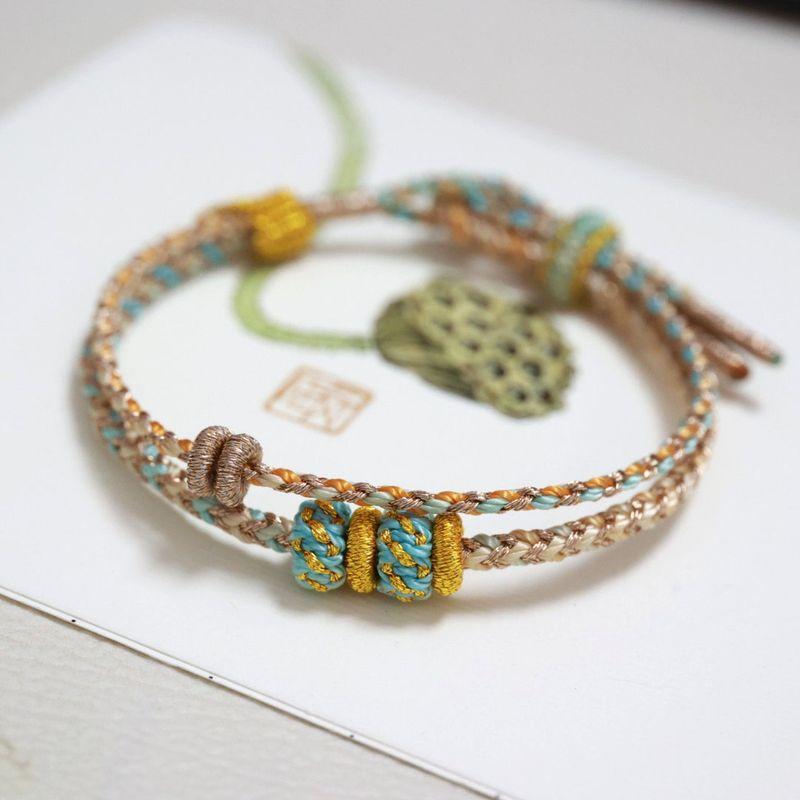 

Плетеный вручную 3 мм полуфабрикат ремешок для переноски DIY материал нанизывание бусин нитью бусины-перевертыши золото восьмижильный двухслойный браслет плетеная веревка Colorful Sunshine (II)