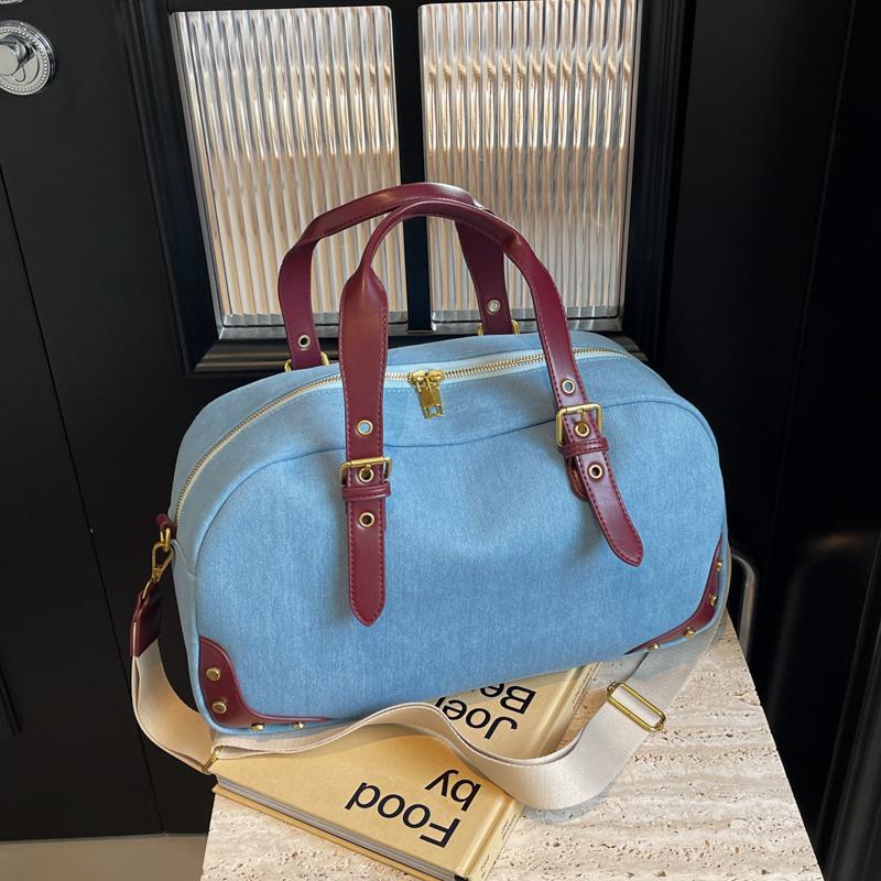 

Женская джинсовая сумка большой вместимости, новая дорожная сумка для отдыха через плечо, высококачественная сумка для путешествий на короткие расстояния