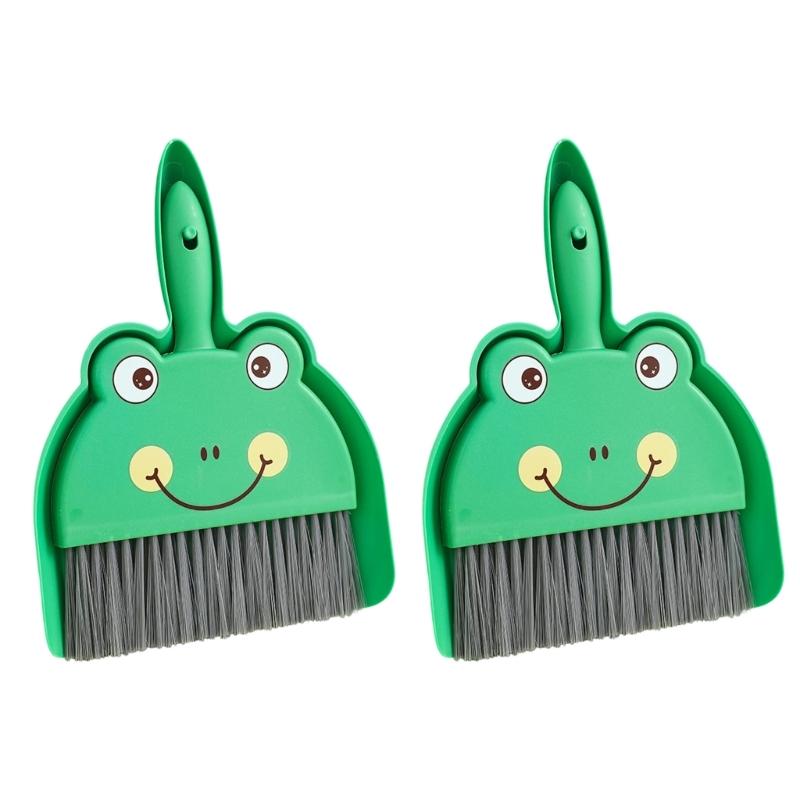 Dense Brush Dustpan Combination Modifiable Brush Space Saving Design Solid Desktop Broom And Dustpan Set