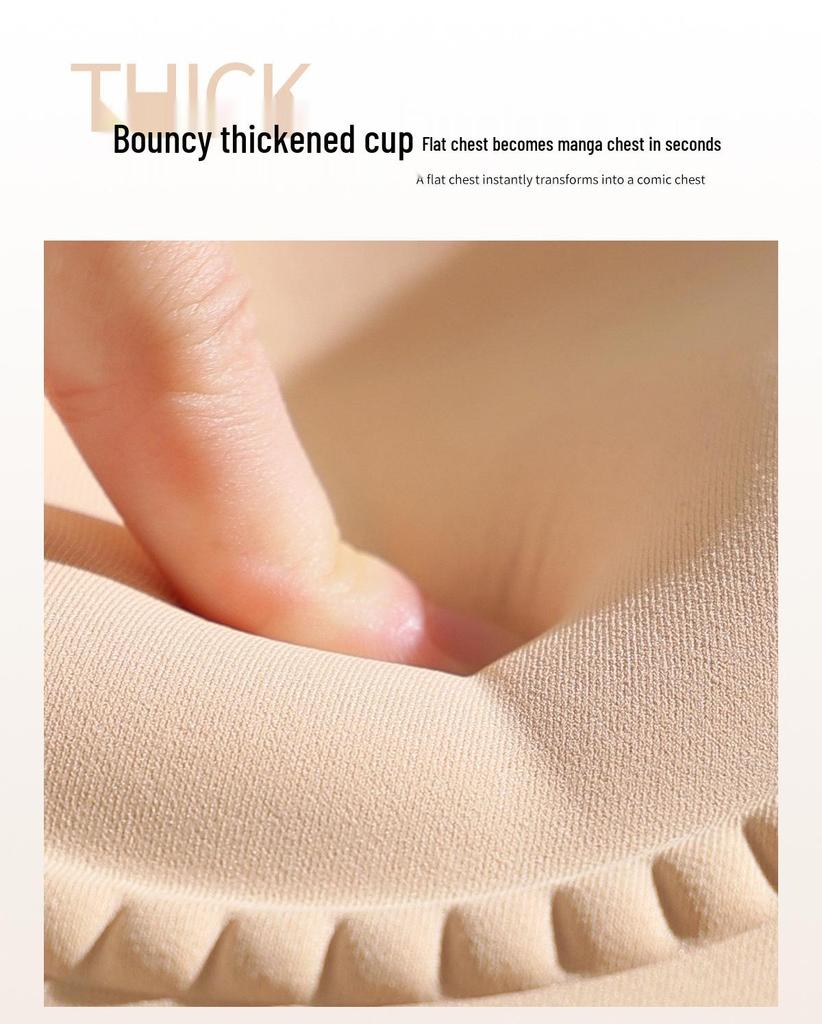 Beautiful Cross Back Cartoon Super Thick 6cm Seamless Bra for Small Chest - Enhancing and Supportive
