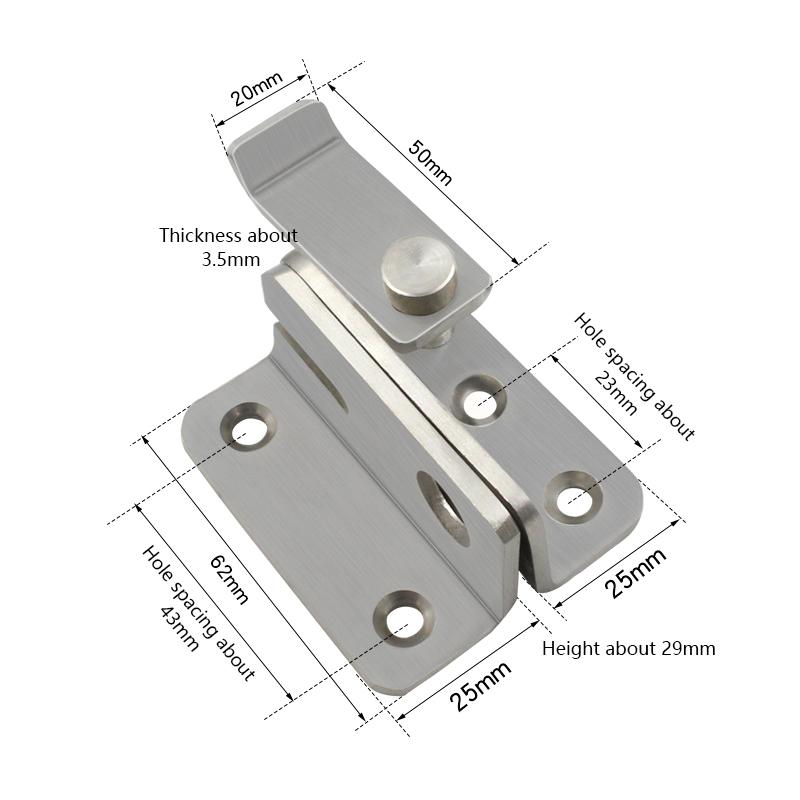 1x Sliding Door Lock Bolts Anti-theft Catch Lock Sliding Bolts Lock Padlock Clasp Gate Safety Lock Home Stainless Steel Hardware