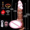 Vibrátor pro ženy Big Realistic Thrusting Dildo Přísavka na dálkový ovladač Real Penis Dildo Teleskopické rotační vyhřívané sexuální hračky