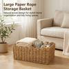 Wicker Storage Basket Paper Rope Material Large Capacity Home Organization