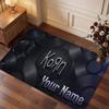 Korn Personalized Crystal Velvet Carpet, Customized Name Text Soft Anti‑Slip Rug for Living Room Bedroom