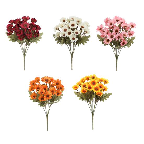 Artificial Mums Realistic Fake Fall Flowers UV Resistant Faux Chrysanthemums for Indoor Flower Arrangement Balcony Outdoor Porch Decor