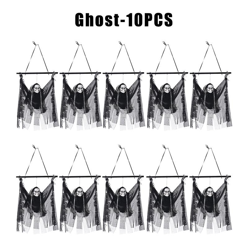 Screaming Motorized Ghost Hanging Prop LED Glowing Skeleton Animated Bar Decor Halloween KTV Prank Motion Activated