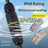 1 Set Quick Connection 2/3 In 2/3 Out 2/3Pin Electrical Terminal Adapter Wire Connector Ip68 Waterproof Cable Connector