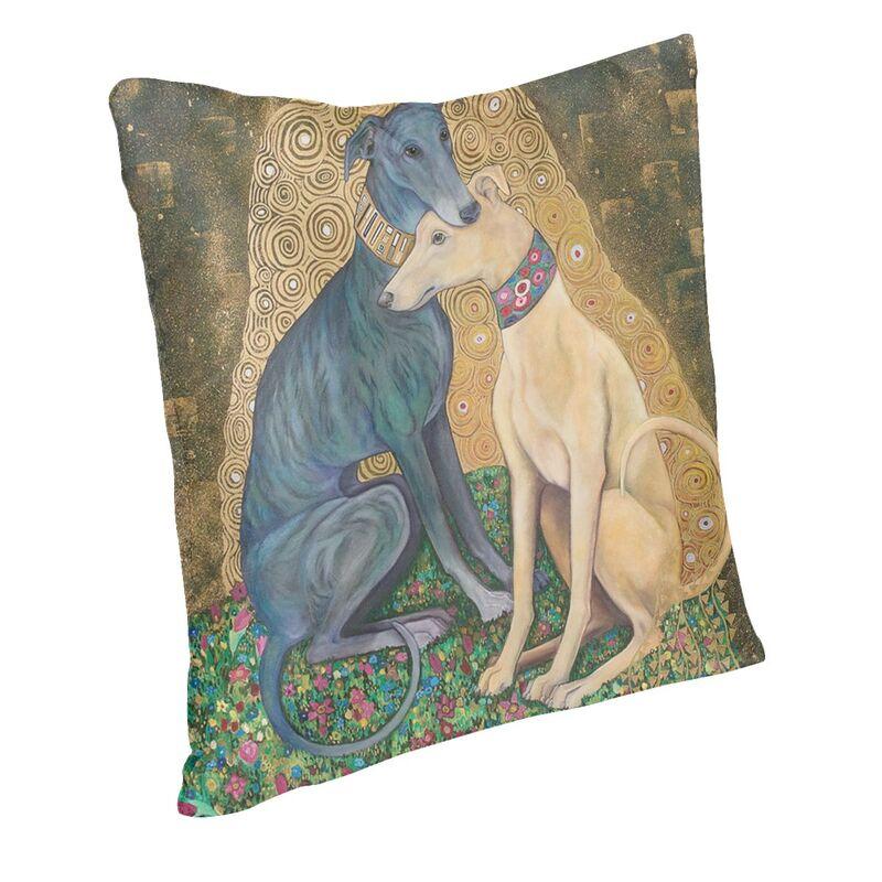 Husă de pernă de lux Gustav Klimt Greyhound Dog Art Husă de pernă Whippet Sihhound Dog Husă de pernă pentru canapea mașină pătrată husă de pernă Decor