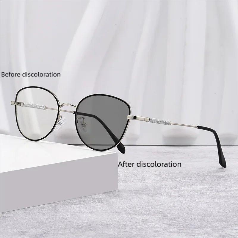 

Світлочутливий КольороЗмінний АнтиБлакитний Окуляри Рамка Котяче Око Глянцевий Рожевий Вулична Фотографія Окуляри для Короткозорості 050 -2.25