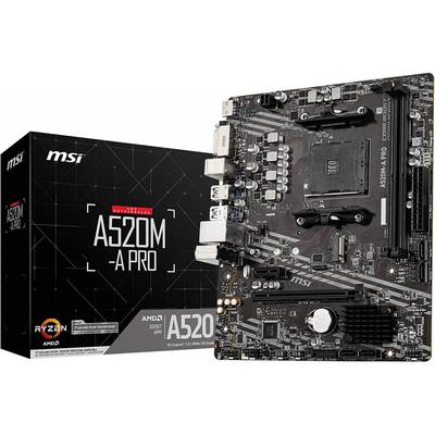 MSI Motherboard A520M-A PRO [Kompatibel mit Ryzen 5000-Serie (AM4)] Micro ATX [Mit AMD A520] MB5136
