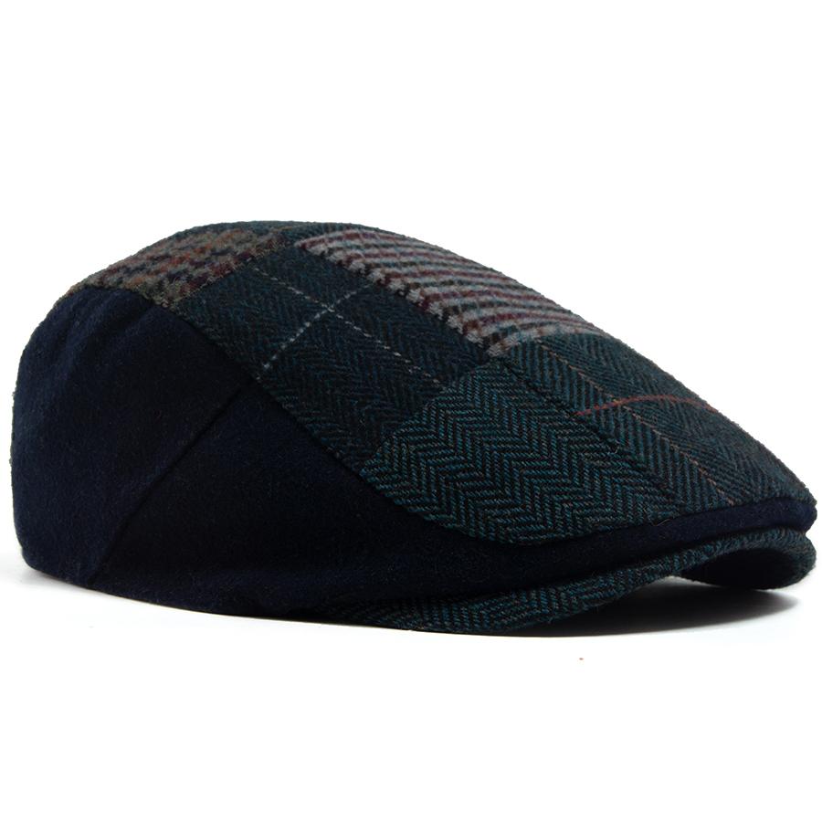 Men Women Patchwork Plaid Beret Vintage Wool Blend Flat Cap Autumn Winter Newsboy Hat Fashion Casual Female Ivy Caps For 54-58cm
