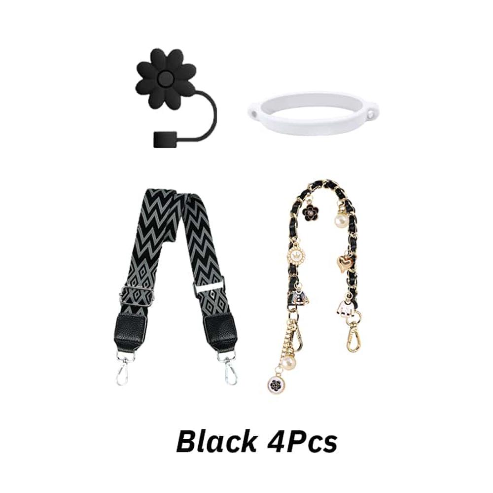 4-piece water bottle set, strap, carrying rope, straw cover, fixing buckle, handle for Stanley Cup 40/30/20 OZ water bottle