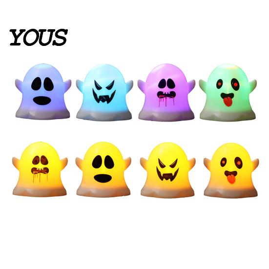 Small Ghost Figurine Light 6 Pcs Decorative Light, LED Color Changing Warm Flameless Battery-Operated Soft White Lamp Mini Spirit Night Lamps, Spooky