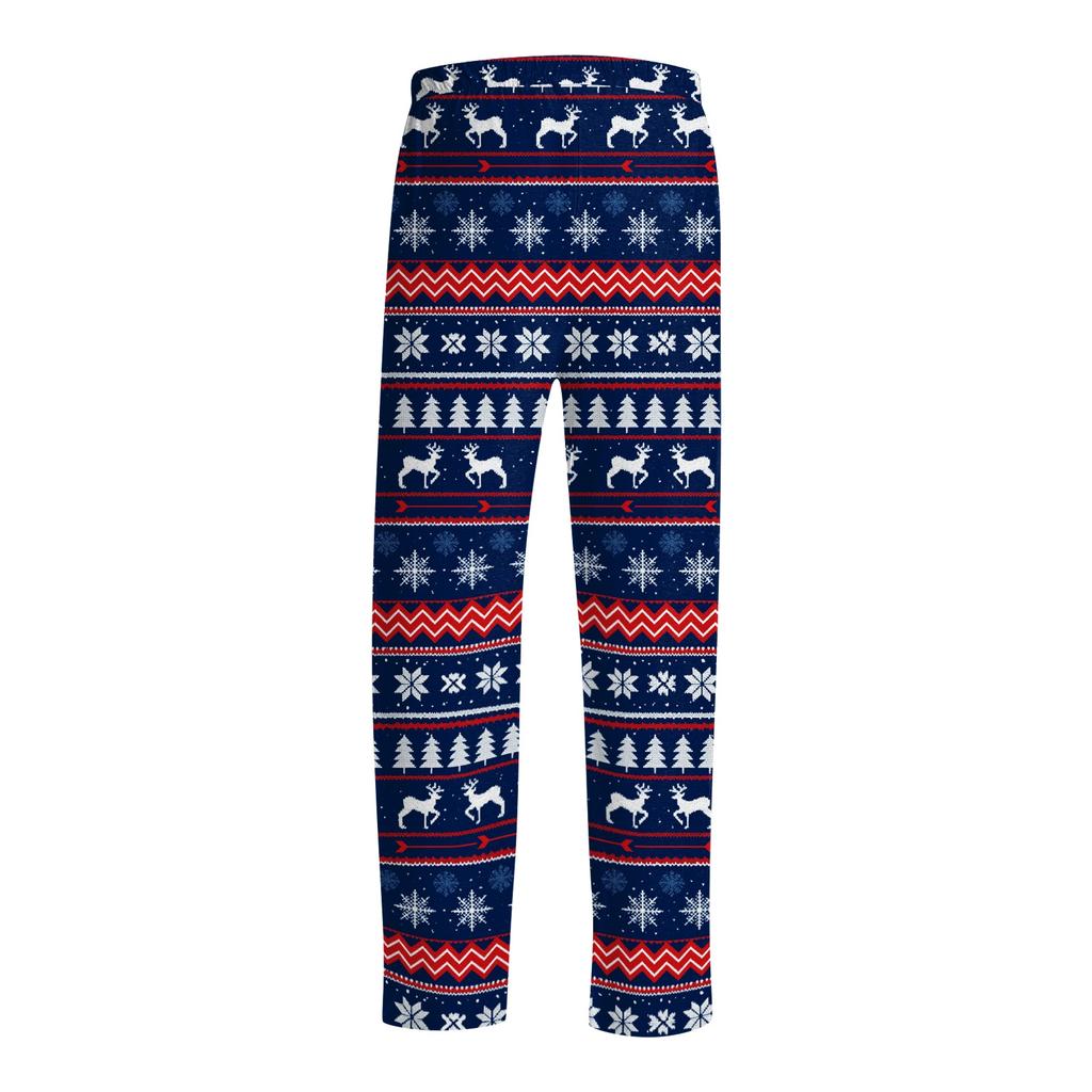 Men's Christmas Print Cozy Pajama Pants Holiday Sleepwear Bottoms for Winter