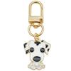Cartoon Black & White Spotted Puppy Zinc Alloy U-Shaped Keychain Pendant