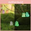 Cute Fluorescent Resin Frog Figurine Charming Colorful Desktop Decoration