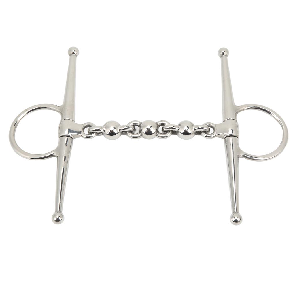 135mm Stainless Steel Horse Mouth Bit Horse Mouth Riding Full Cheek Snaffle Bit with Ball Chain