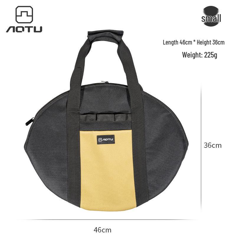 38CM Cast Iron Pot Storage Bag, Maifan Stone Grill & Fry Pan, Thickened Flat-Bottom Handbag.