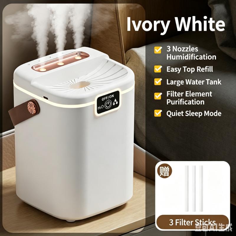 Xiaomi 3-Nozzle Portable Desktop Humidifier Large Mist Spray Silent Air Humidifier for Bedroom Home Office with Long Working Time