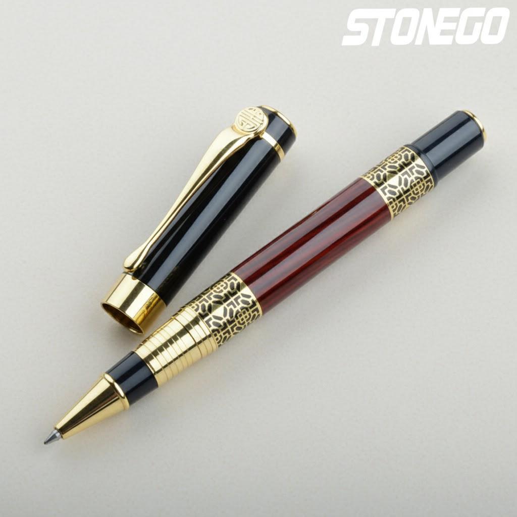 High-Grade Business Metal Fountain Pen Wood Grain Classic Style 0.5mm Classic Signature Pen