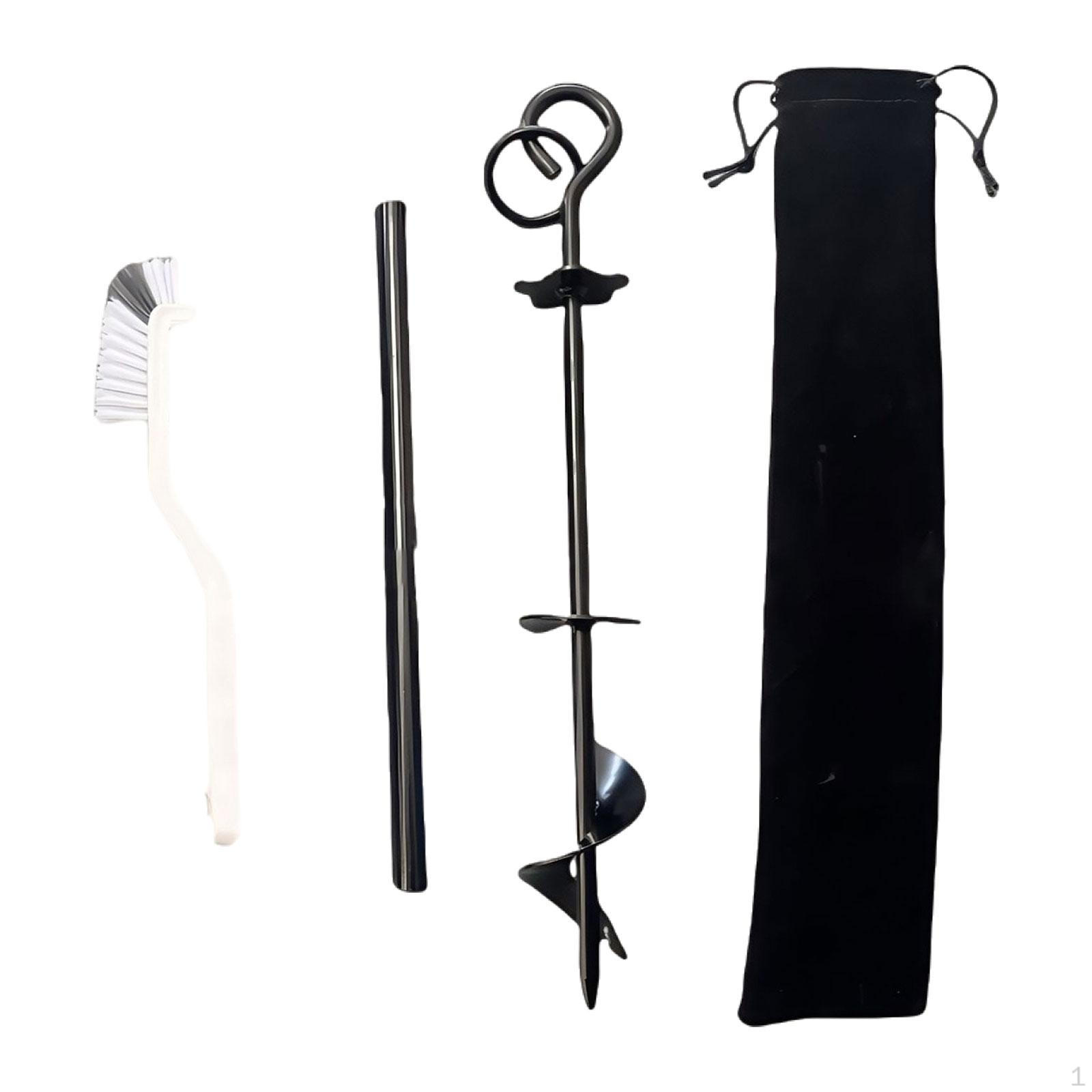 

Привязь для собаки с чистящей щеткой и вспомогательным стержнем Спиральная конструкция Надежная для песка Двор Парк