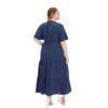 Sommerliches Polka Dot-Kleid in Übergröße mit V-Ausschnitt und kurzen Ärmeln im europäischen und amerikanischen Stil
