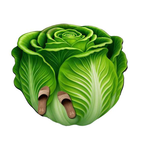 Yousheng Chinese Cabbage Floor Mat Non-Slip Absorbent Bathroom Rug 3D Visual Effect Cabbage Floor Rug for Entrance Living Room Kitchen