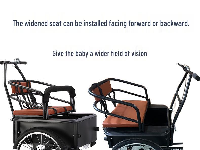 New Senior-Friendly Three-Wheeled Reverse Gear Tricycle: Foot-Powered Mobility for Elderly, Child Transport, and Goods Carrying.