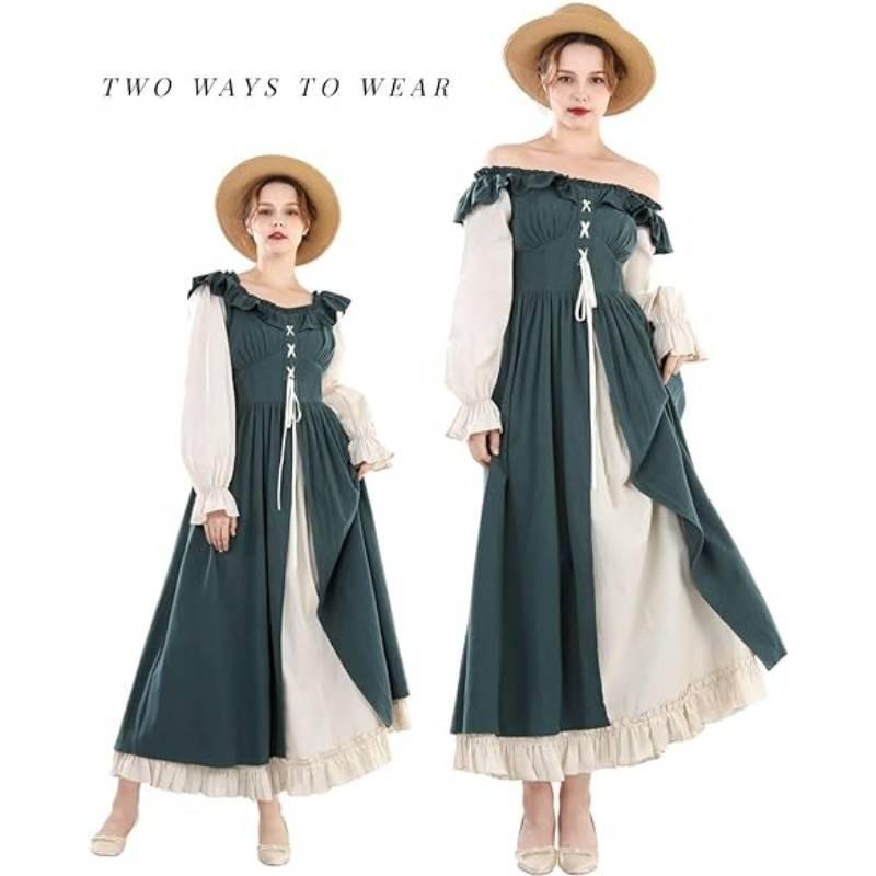 Medieval Renaissance The Lotus Long Sleeves Dresses Cosplay Costume Clothes
