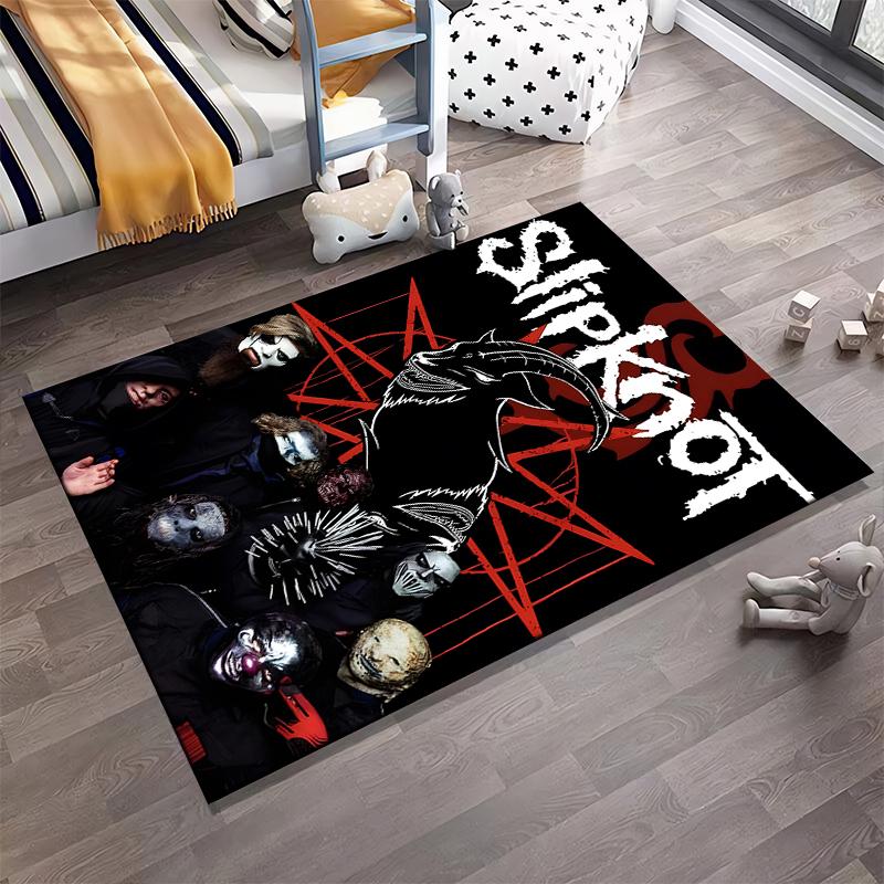 Rutschfester Teppich mit Heavy-Metal-Band-Print, geeignet für Sofas im Wohn- und Schlafzimmer