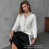 Russian Cross-border Small Fragrant Jacket Single-breasted V-neck Long-sleeved Sweater Top Women's Autumn Loose-knit Cardigan