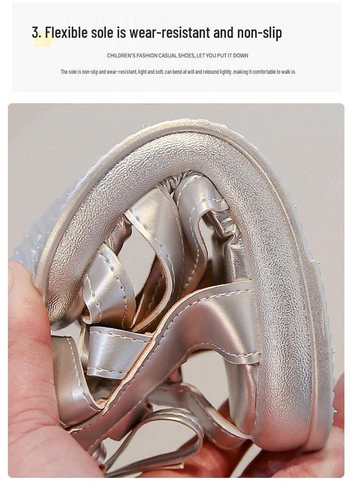Baotou Girls' Soft Sole Beach Sandals - Non-Slip Roman Style for Little Princesses (2026 Edition)