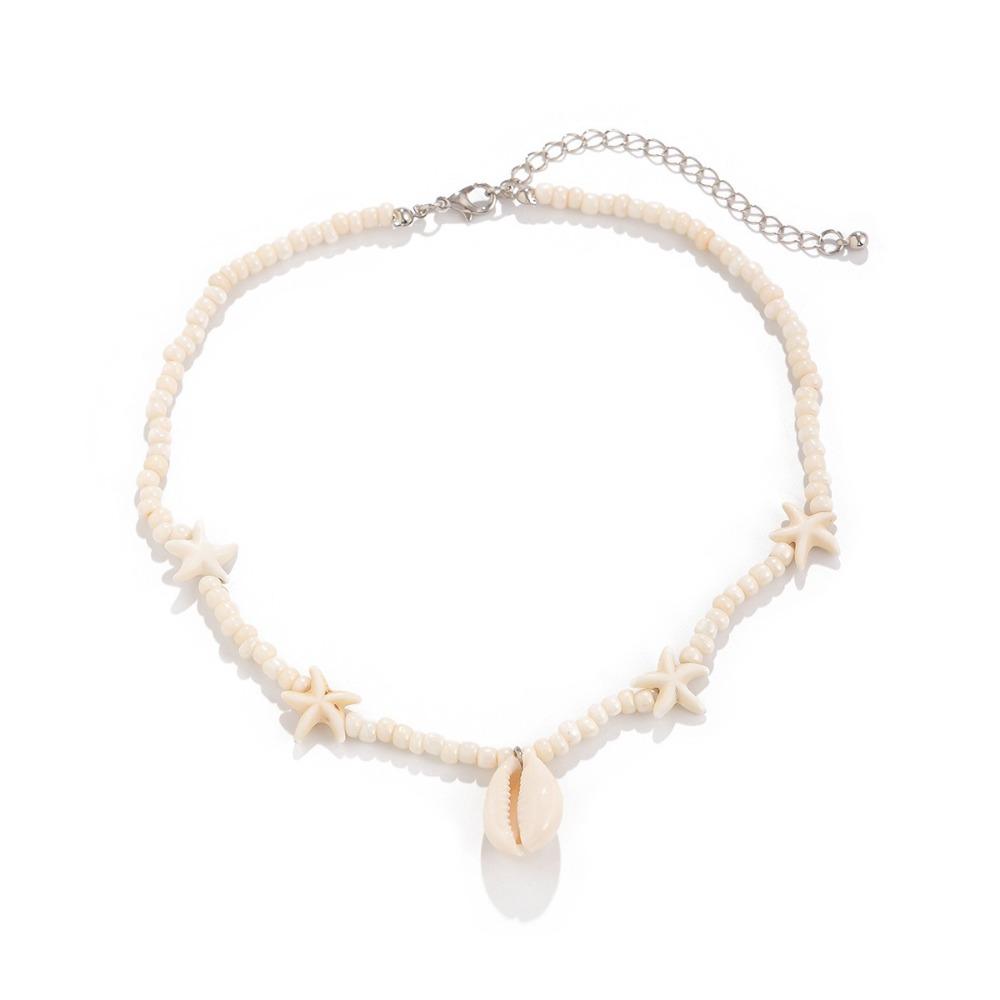 Colorful Shell Pendant Necklace Delicate Charm Beaded Necklace  Korean Fashion