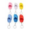 6Pcs Slipper Keychain Assorted Colors Soft Flexible Silicone Portable Hole Shoes Keychain for Bag Backpack Clothes