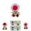 Super Mario 17cm Toad Plüschtier Mit 5 Bunten Sitzenden Pilzfiguren
