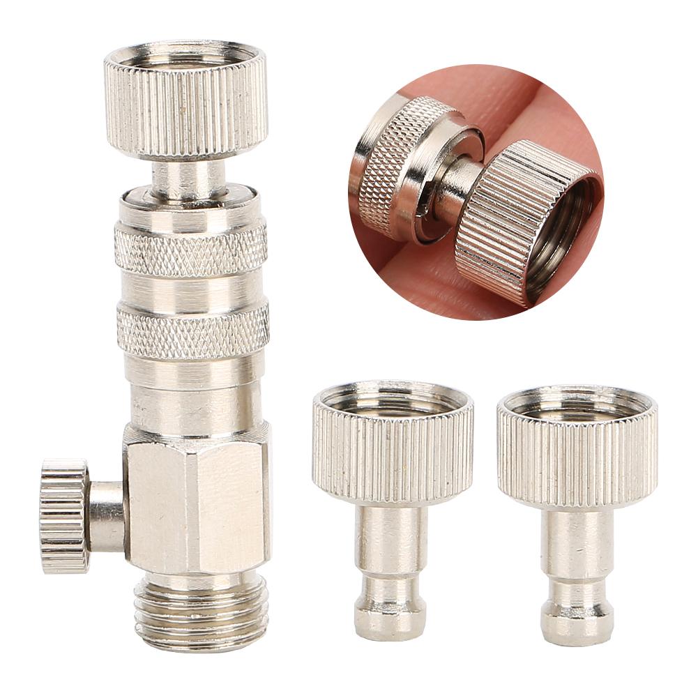 3pcs Airbrush Connector Quick Release Coupling with Air Flow Adjustment Air Compressor Fitting