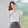 Women's V-Neck Chiffon Short-Sleeve Blouse