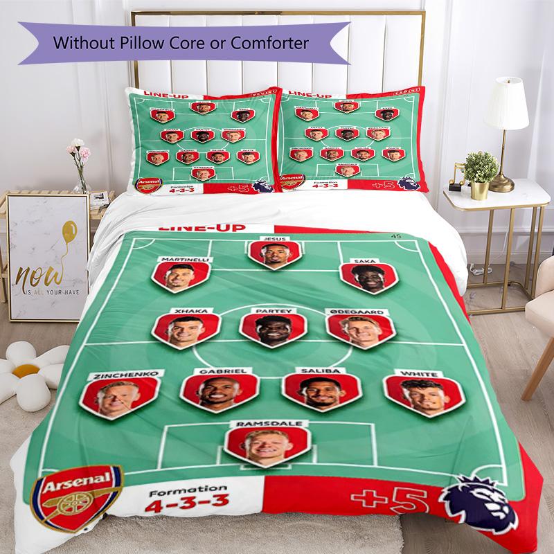 Arsenal Bedding Set Breathable Duvet Cover with Pillowcases Decorative Bed Linen for Bedroom Home Decoration Birthday Gift