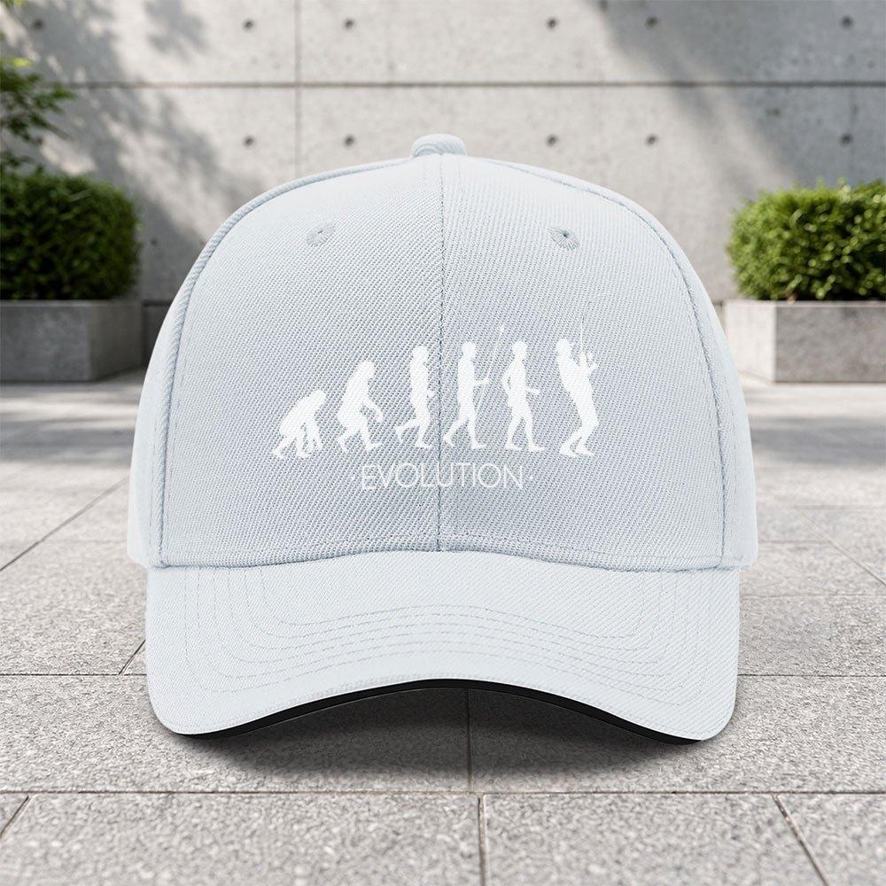 1pc Fishing Evolution Chart Adjustable Sandwich Baseball Cap Trendy Printed Craft Suitable For Outdoor Sports And Camping En