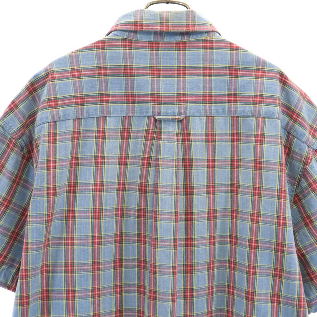 GAP 90s Old Check Pattern Short sleeve Button down shirt XL light blue Men's Used