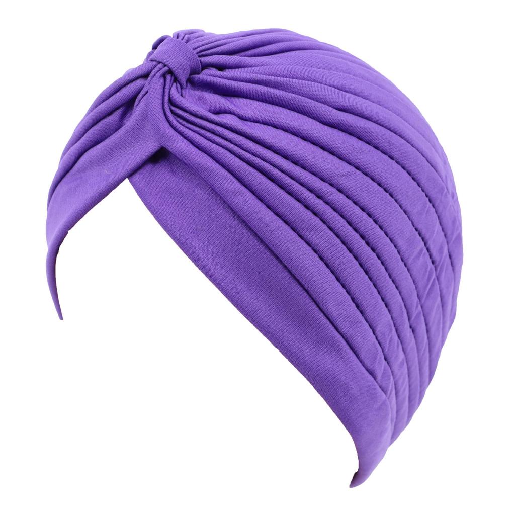 Versatile Solid Color Women's Baotou Hat with Striped Bottom