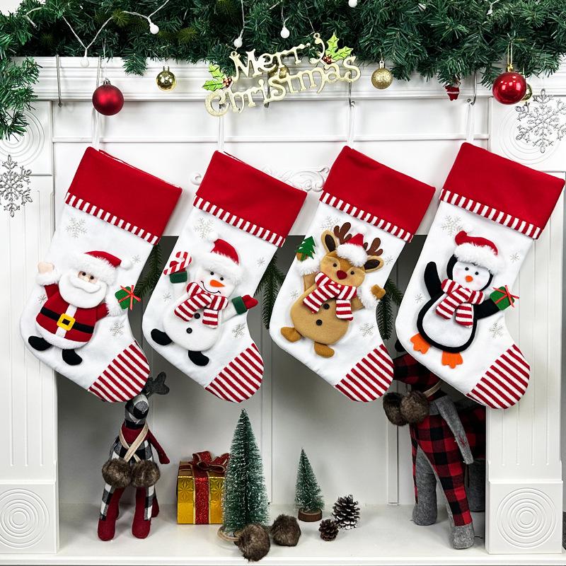 Christmas Socks Gift Bag Christmas Tree Ornaments Snowman Christmas Tree Pendant