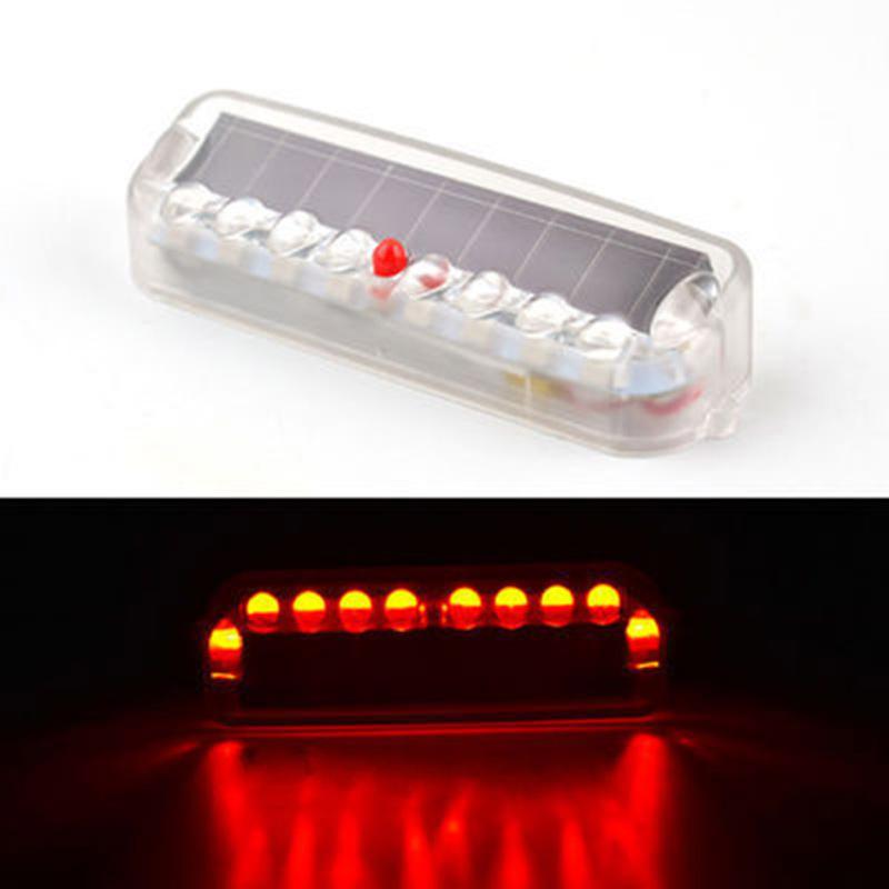 2pcs Car Strobe Light Wiring-free Solar Alarm Lights Led Warning Security System Flash Lamp