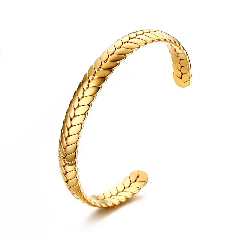 Twisted Bangle Open Cuff Bracelet 100% Stainless Steel Rope Twisted Bracelet Women Jewelry Minimalist Style
