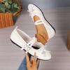 Girls Mary Jane Flats Double Buckle Straps Lace Trim Ballet Shoes Soft Sole Casual Slip On Footwear for Kids
