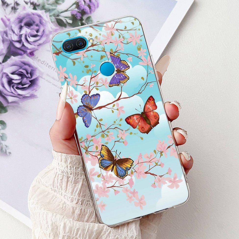 Clear For Oppo A12 CPH2077 CPH2083 Cover For Oppo A12 Case Luxury Butterfly Love Fashion Flowers Cool Lion Cute Painted