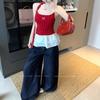 Women's Polka Dot Bow Camisole – Summer Ruffled Patchwork Top